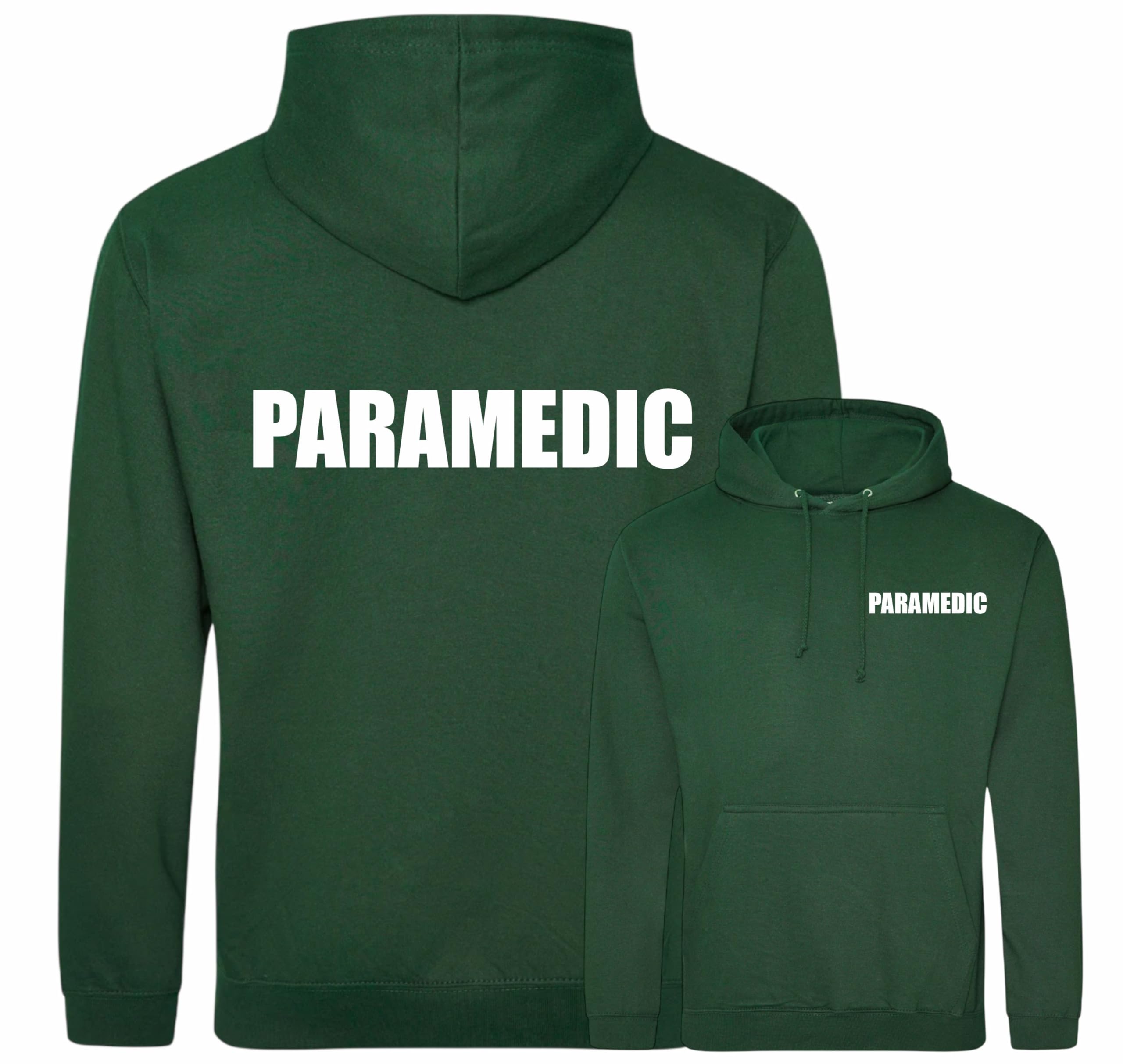 Brook Hi Vis UK Paramedic Printed Green Hoodie, Medical Clothing xxx-large