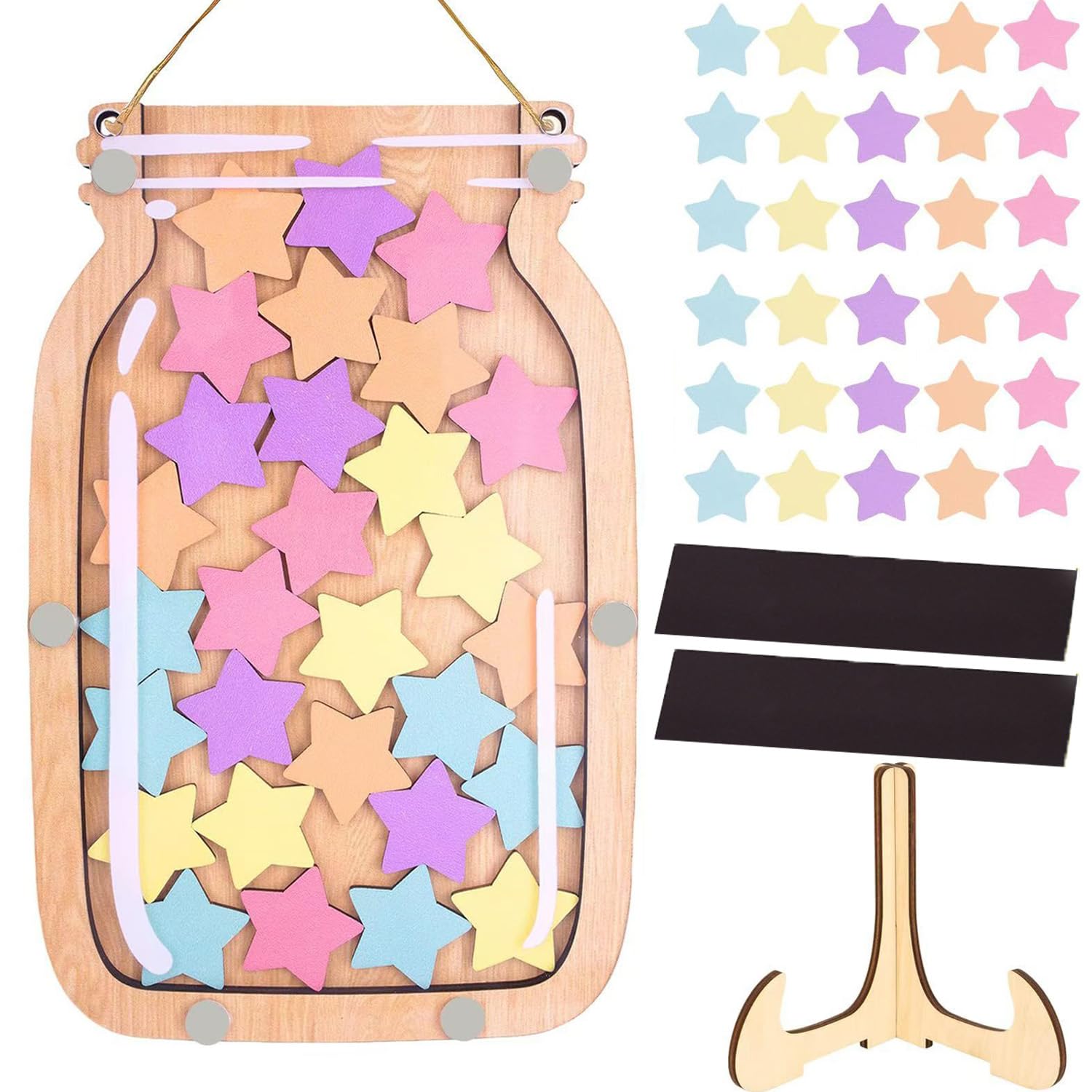 Barattolo Ricompensa con Stelle, Barattolo Ricompensa per Motivare un Buon Comportamento, Grafico delle Ricompense Barattolo di Raccolta Stelle per Genitori Insegnanti di Aule Scolastiche a Casa