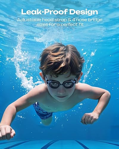 Miniatura 3 de Swim Goggles for Kids 6-14, Anti-Fog UV Protection Kids Goggles, Leakproof Pool Swimming Goggles for Youth Boys Girls