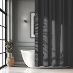 Seenus Linge de douche de rideau de tissu imperméable gris Charcoal avec 3 Grands aimants, Salle de bain Rideaux de douche léger Lavable, 72 x 72 Rideau de douche gris foncé de pouce