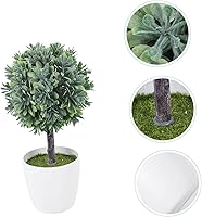 Vista 5 de Planta artificial esférica en maceta, maceta artificial, árbol en maceta, bolas de topiario artificial, plantas de escritorio, decoración de plantas