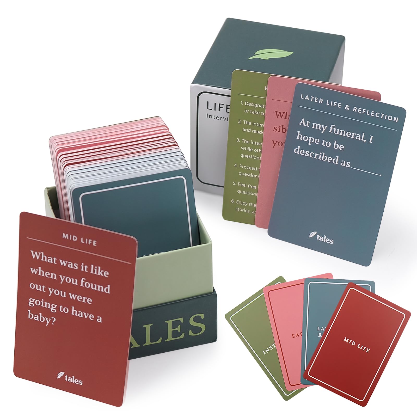 MEIYAXINWIN 150 Life Story Interview Kit, Family Edition Cards Conversation Cards for Families for Enhancing Healthy And Respectful Relationships Meaningful Connections Card for Family Party Dinners