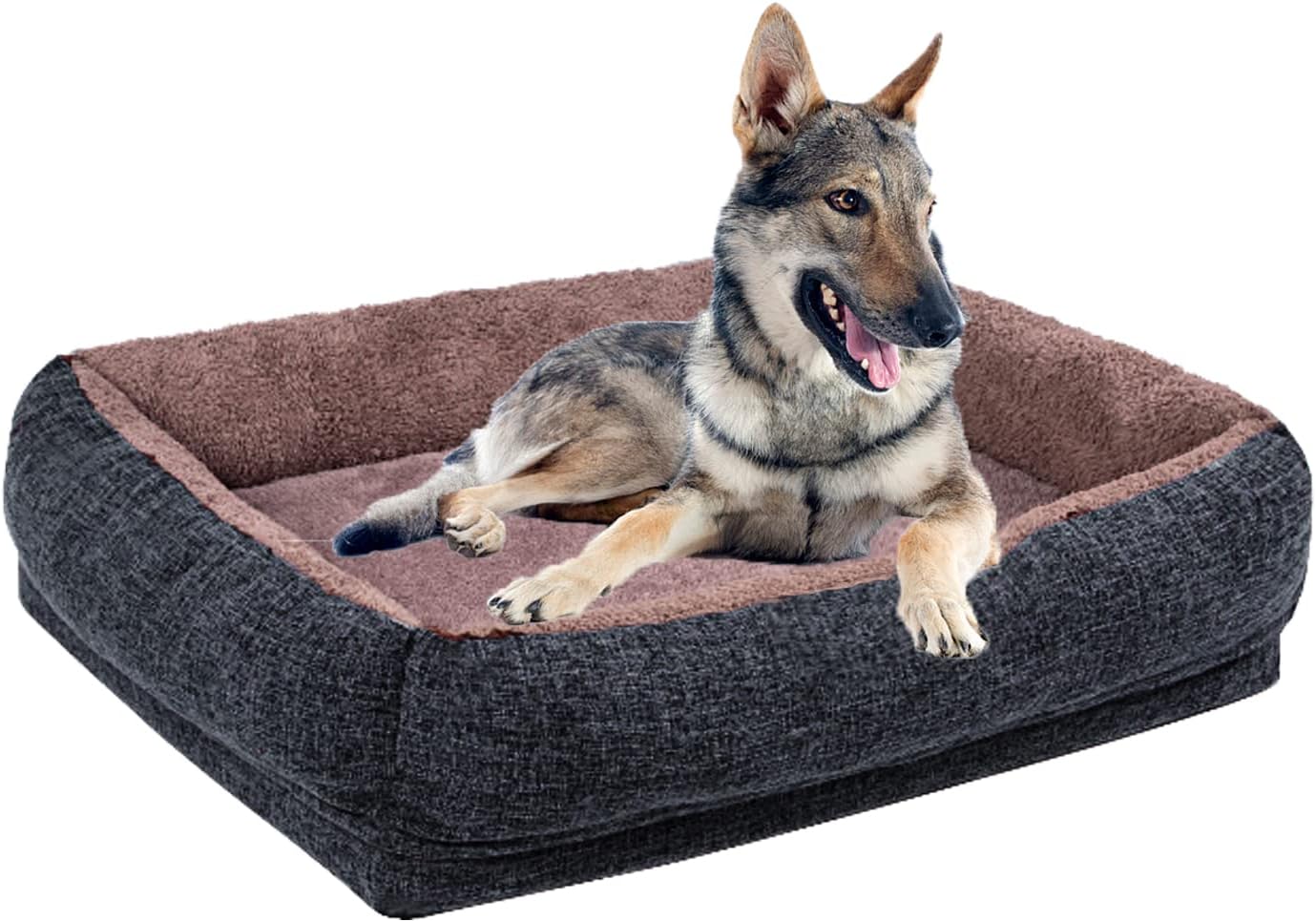 MFOX Egg Crate Foam Dog Bed with High Density Foam Base for Orthopedic Joint Relief - Crate Lounger, Dog Couch or Sofa Pet Bed - Machine…