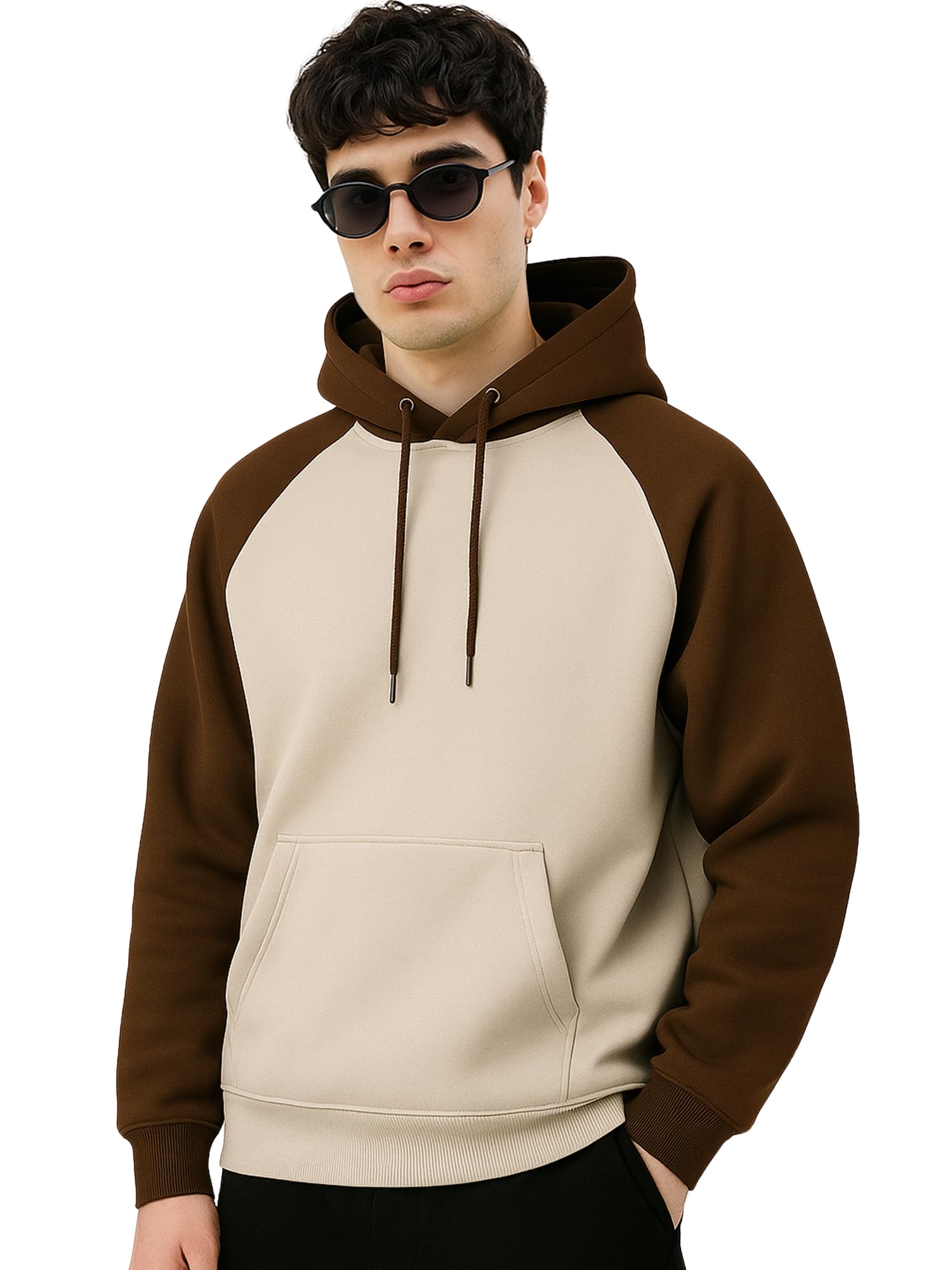 maniac ||Mens ||Color Block|| Hooded Neck|| Raglan ||Full Sleeve||Cotton ||Fleece Sweatshirt-picture-20