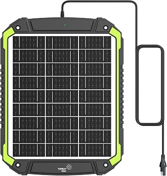 20W 12V Solar Battery Trickle Charger & Battery Maintainer | High-conversion monocrystalline cells, built-in MPPT controller, LED charging indicator, for cars, RVs, boats and trailers
