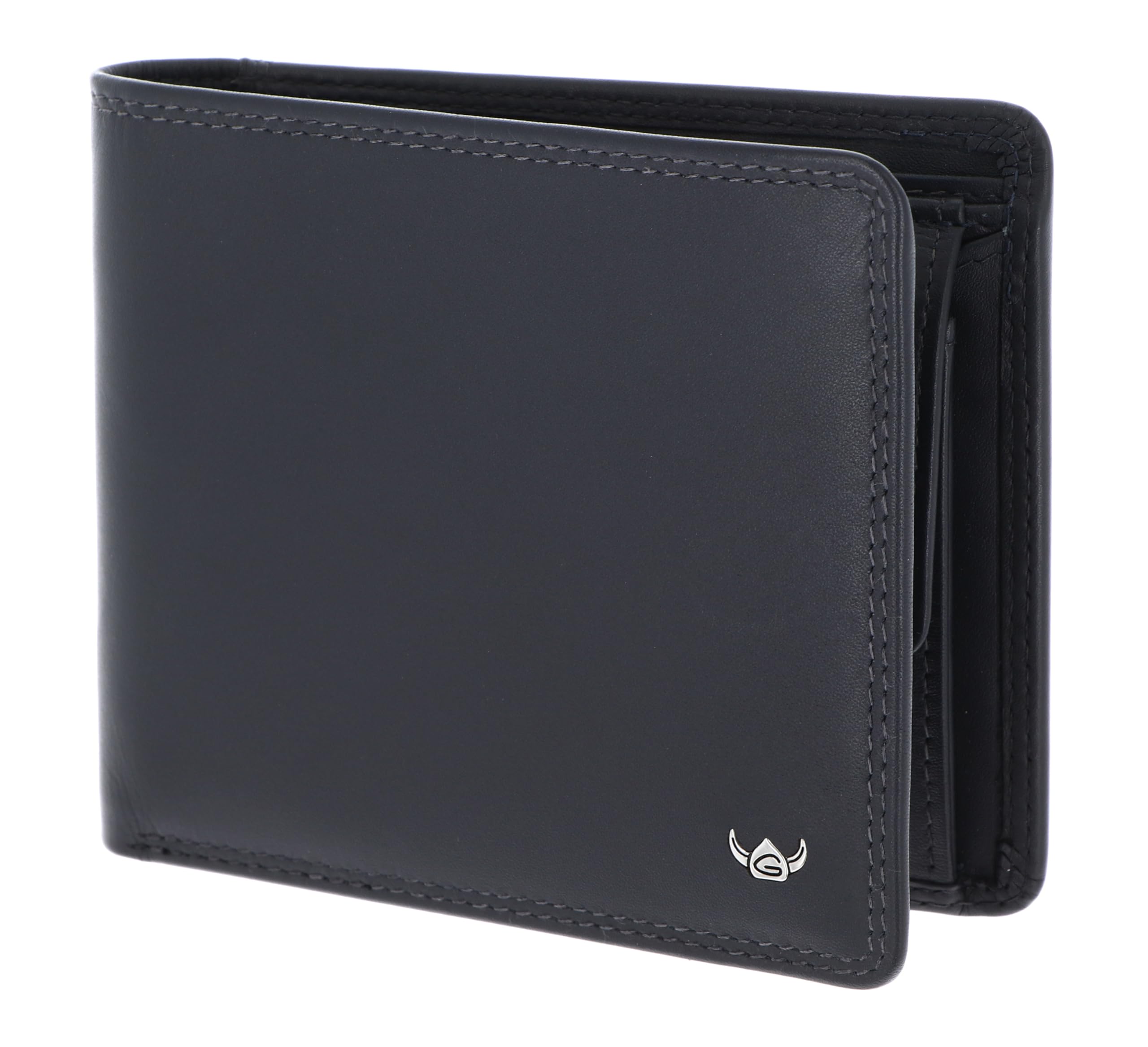 Golden Head Polo RFID Protect Billfold Coin Wallet with Zipped Pocket for Notes Black, niebieski morski, Einheitsgröße, Elegancki
