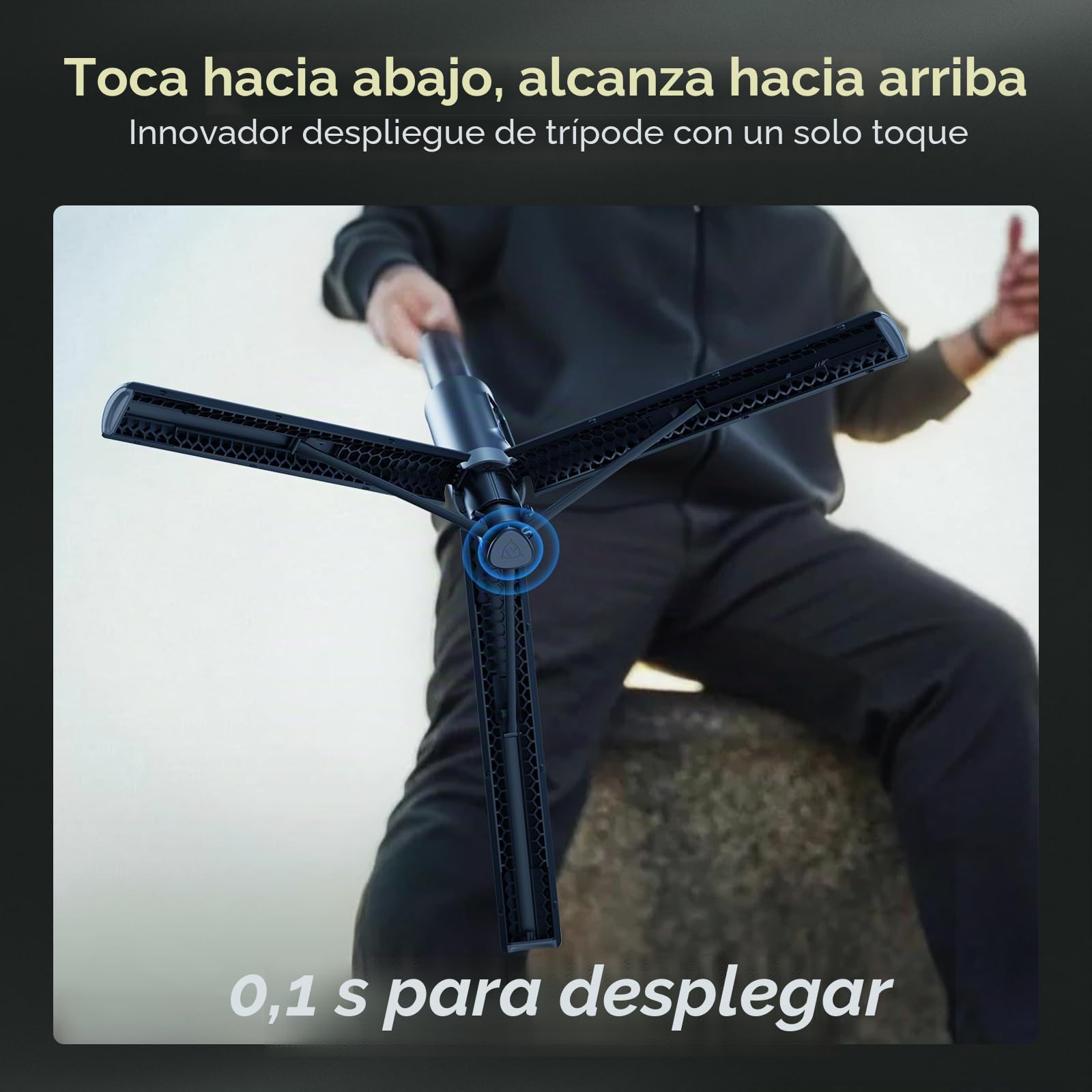 SmallRig Boom Selfie Stick ST30, 12.2-58 pulgadas de altura ajustable, soporte para teléfono con trípode, color negro