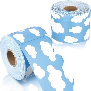 Kisston 131 ft Blue Sky White Cloud Scalloped Bulletin Board Border Trim