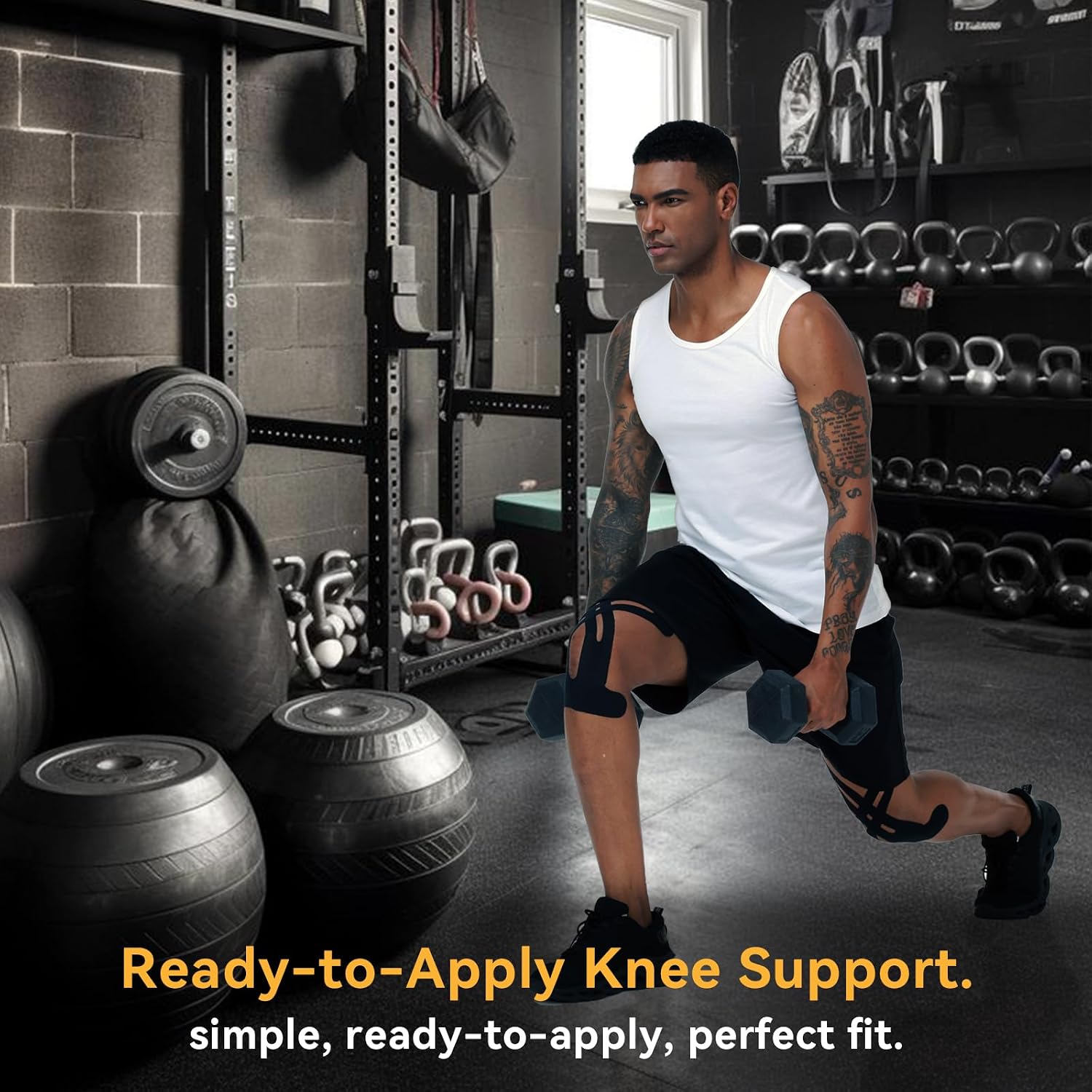 Precut Kinesiology Tape for Knees, 12 Pcs Kinesiology Tape for Knee Pain Relief Athletic Tape, Breathable & Latex-Free Waterproof Knee Tape Hypoallergenic Elastic Sports Tape,... 5 Precut Kinesiology Tape for Knees, 12 Pcs Kinesiology Tape for Knee Pain Relief Athletic Tape, Breathable & Latex-Free Waterproof Knee Tape Hypoallergenic Elastic Sports Tape,... - Image 3
