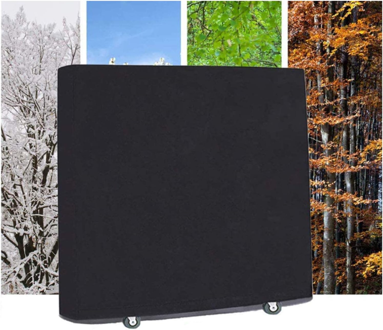 Table Tennis Cover, Outdoor Waterproof Ping Pong Table Dustproof Cover Patio Protective Cover 72.8 x 65 x 27.5 in Black: Kitchen & Dining