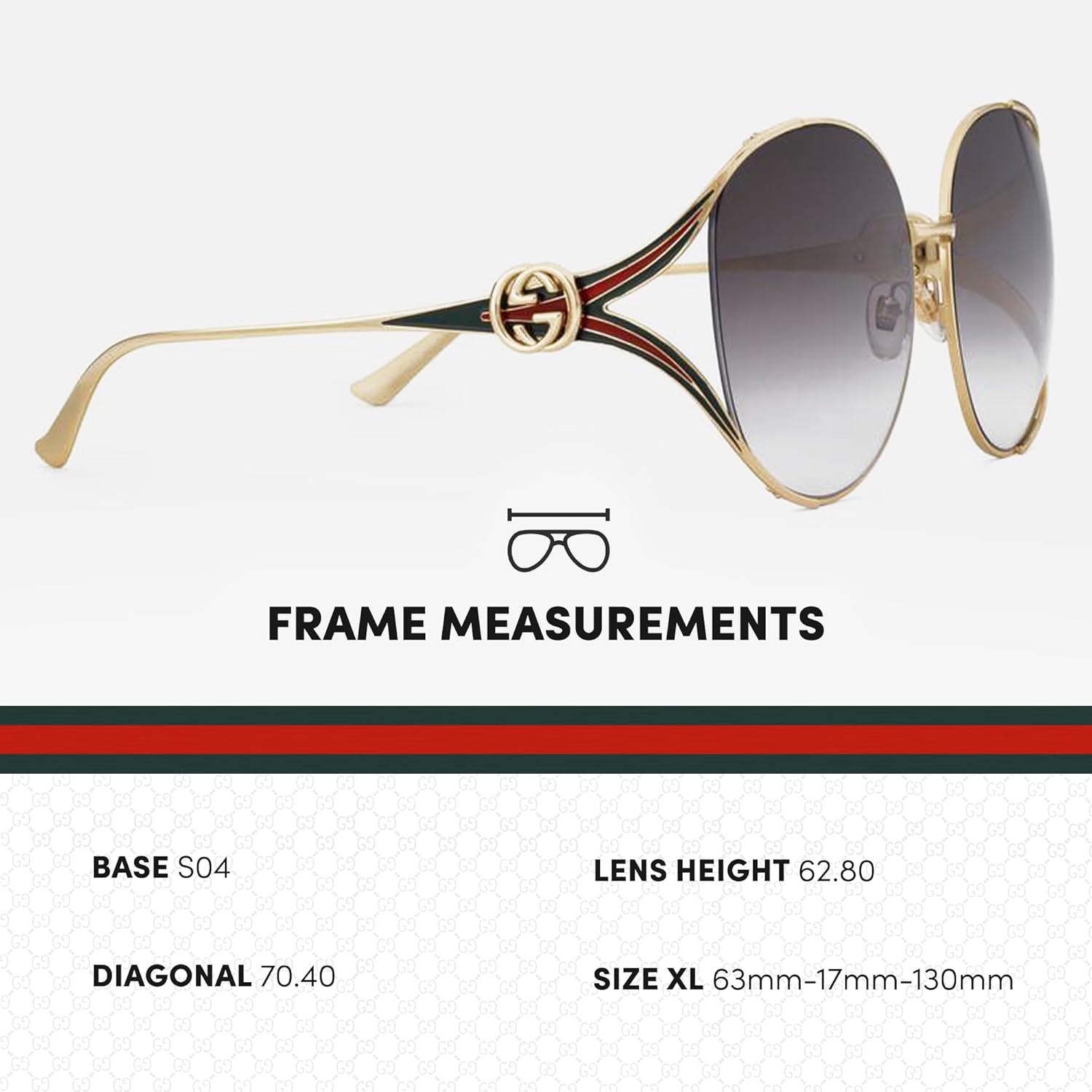 Gucci GG0225S GG Interlocking Logo Square-Shaped Non-Polarized Sunglasses for Women – Includes Luxury Eyewear Kit – Gold Frame with Gray Lens - Image 5