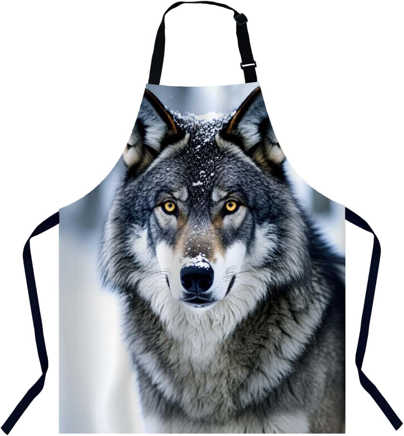 Wolf Apron for Women Men, Adjustable Apron Cooking Kitchen Chef Apron for Home Kitchen, Baking Gardening BBQ, Coffee House, Restaurant
