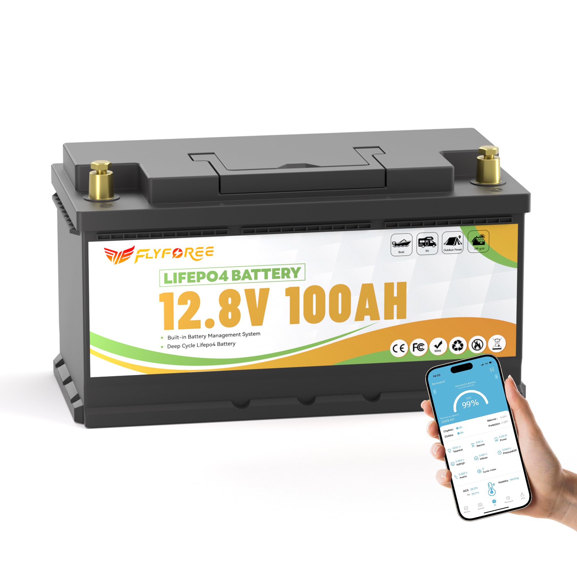 0812 12V 100Ah LiFePO4バッテリー スマートBMS キャンプ Amazon.co.jp: LiFePO4 12V 100Ah リン酸鉄リチウムイオンバッテリー
