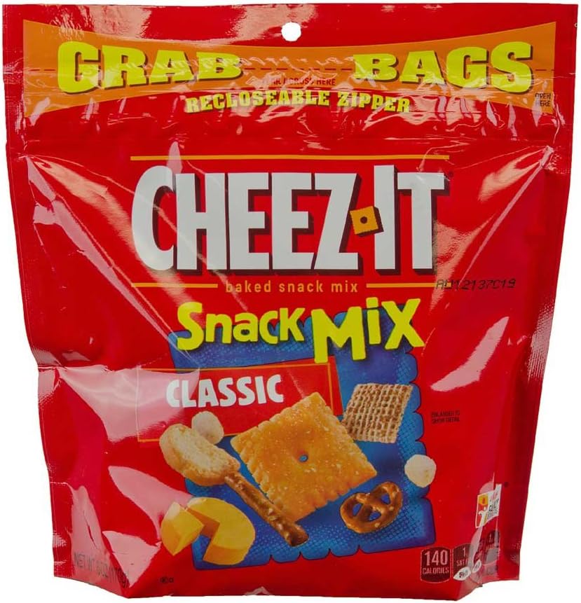 Cheez-It Grab Bag Reclosable Classic Snack Mix, 6 Ounces, 8 Per Case