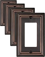 Vista 20 de Combinación de bronce envejecido 1 interruptor/1 placa de pared ciega, paquete de 1 cubiertas metálicas ciegas para interruptor de luz, 2