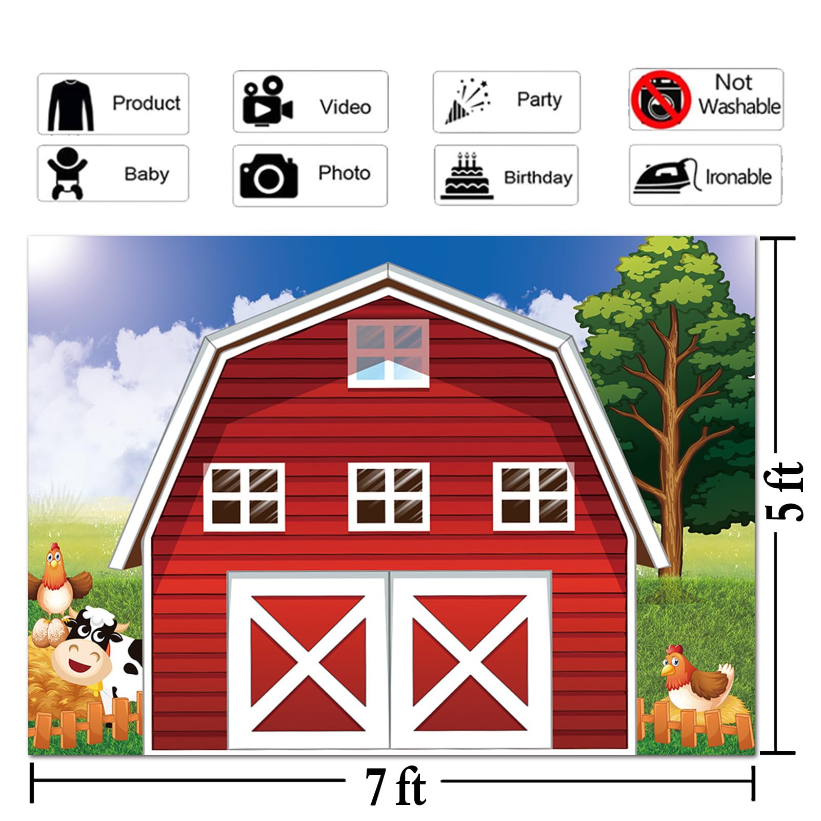 EOALOR Red Dog House Backdrop 7x5FT For Kids Birthday Photography