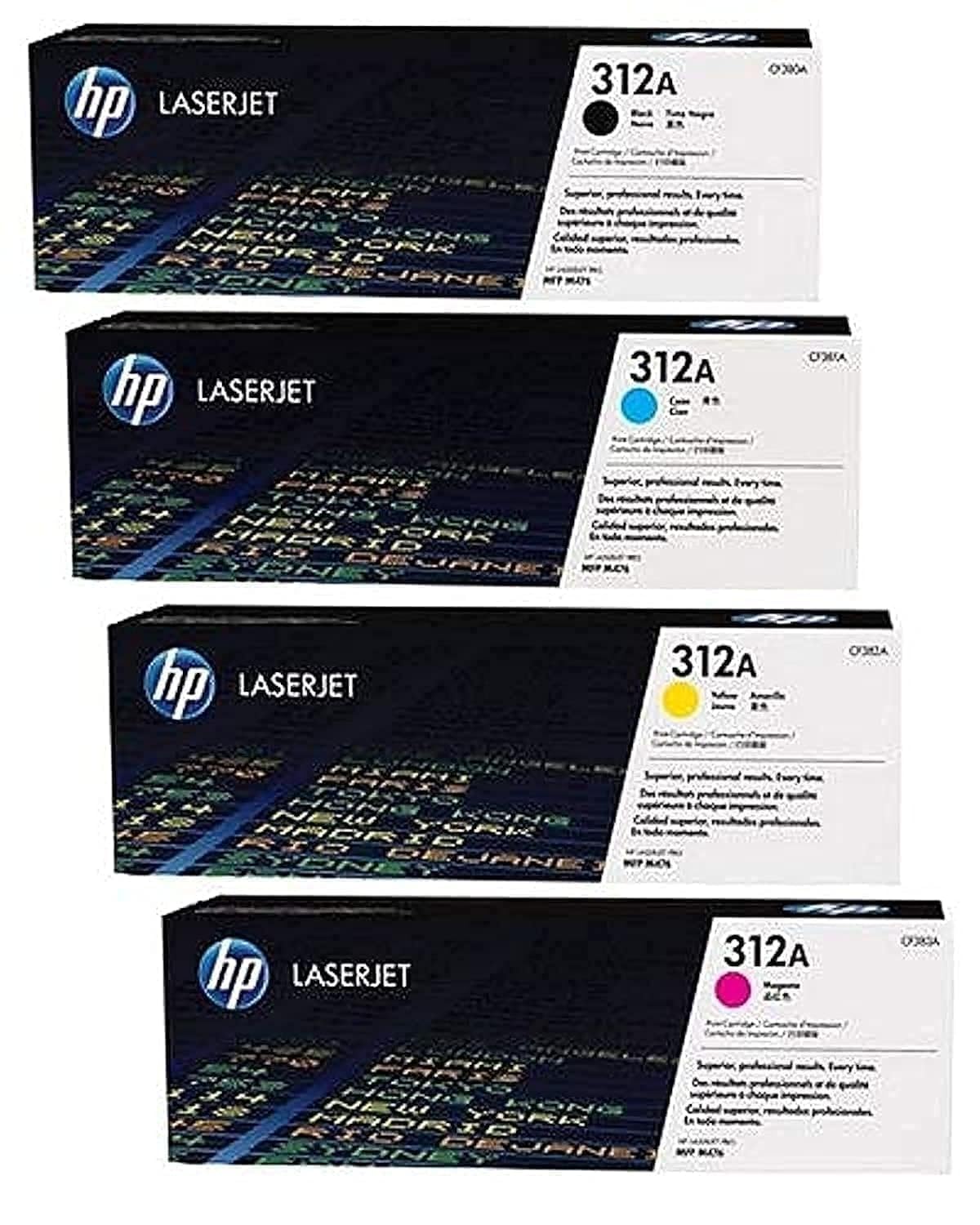 HP 312a Cf380a Toner Cartridge Set 1a 2a 3a (Black Cyan Magenta Yellow)