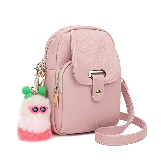 UHIW Women's Crossbody Bag - Interchangeable Strap for Daily Travel and Tourism（Pink）