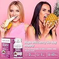 Vista 6 de Probióticos para mujeres, 120 comprimidos, 120 mil millones de UFC, 20 cepas, contiene arándano prebiótico orgánico, suplemento probiótico