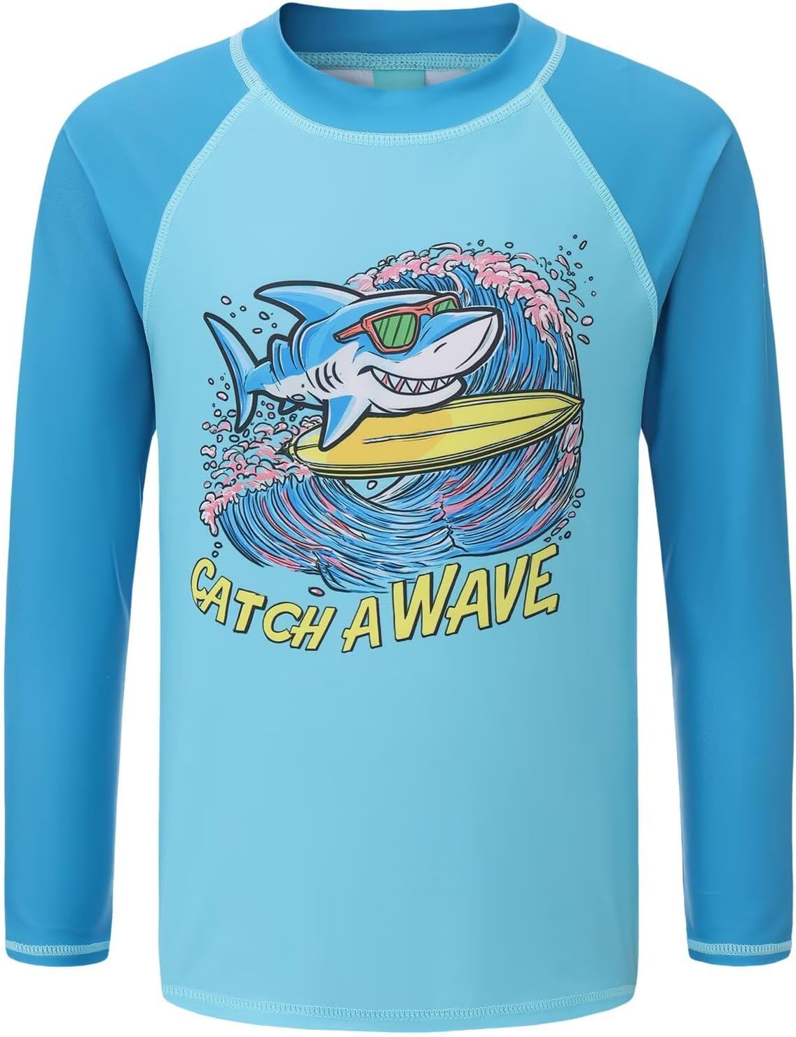Boys Swim Shirts, Long Sleeve Rash Guard for Kids Sun Protection Swimsuits Quick Dry Bathing Suit Swimwear
