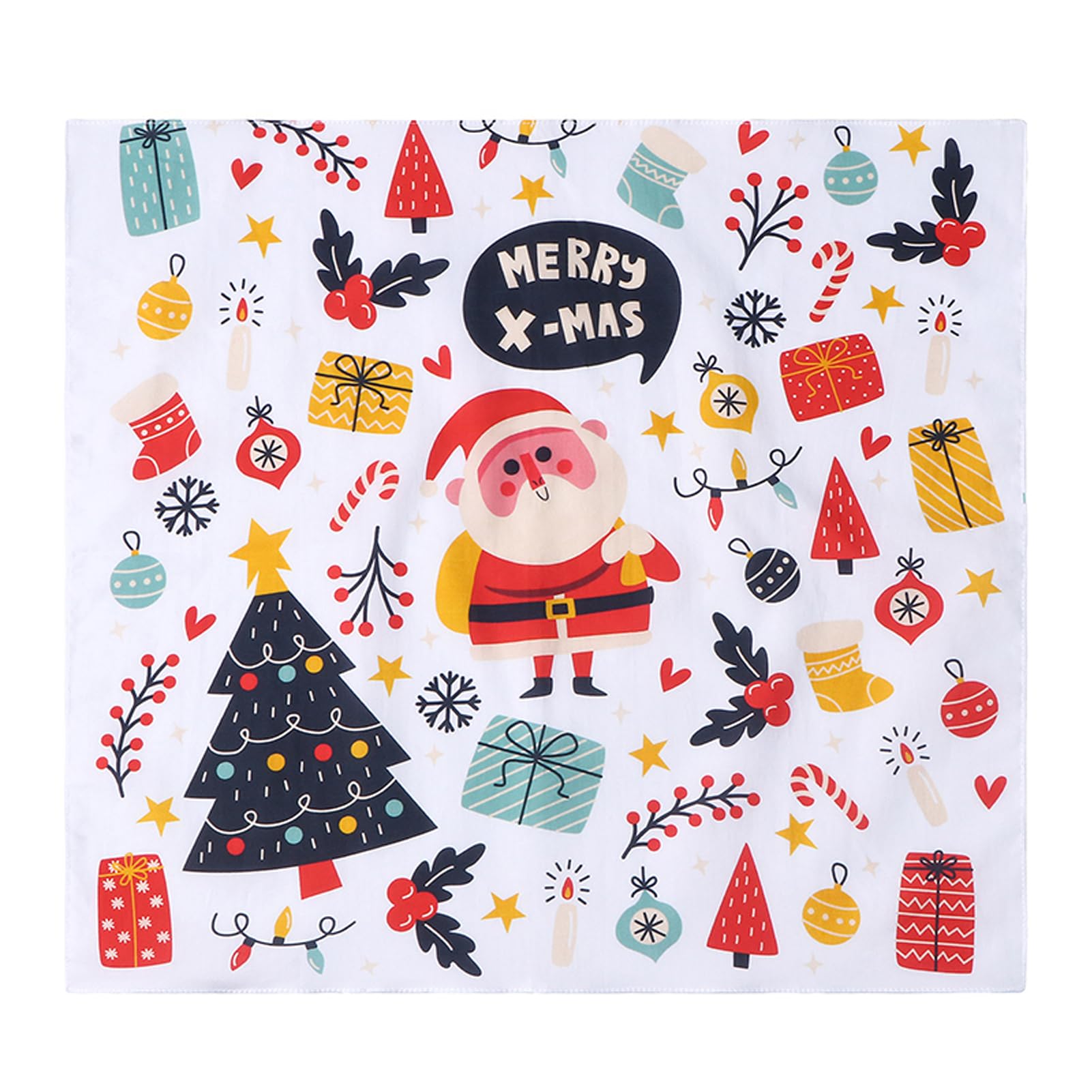 HOULIFE Christmas Handkerchiefs for Men Women 60S Combed Cotton Handkerchieves Floral Printed Hankies Christmas Gift