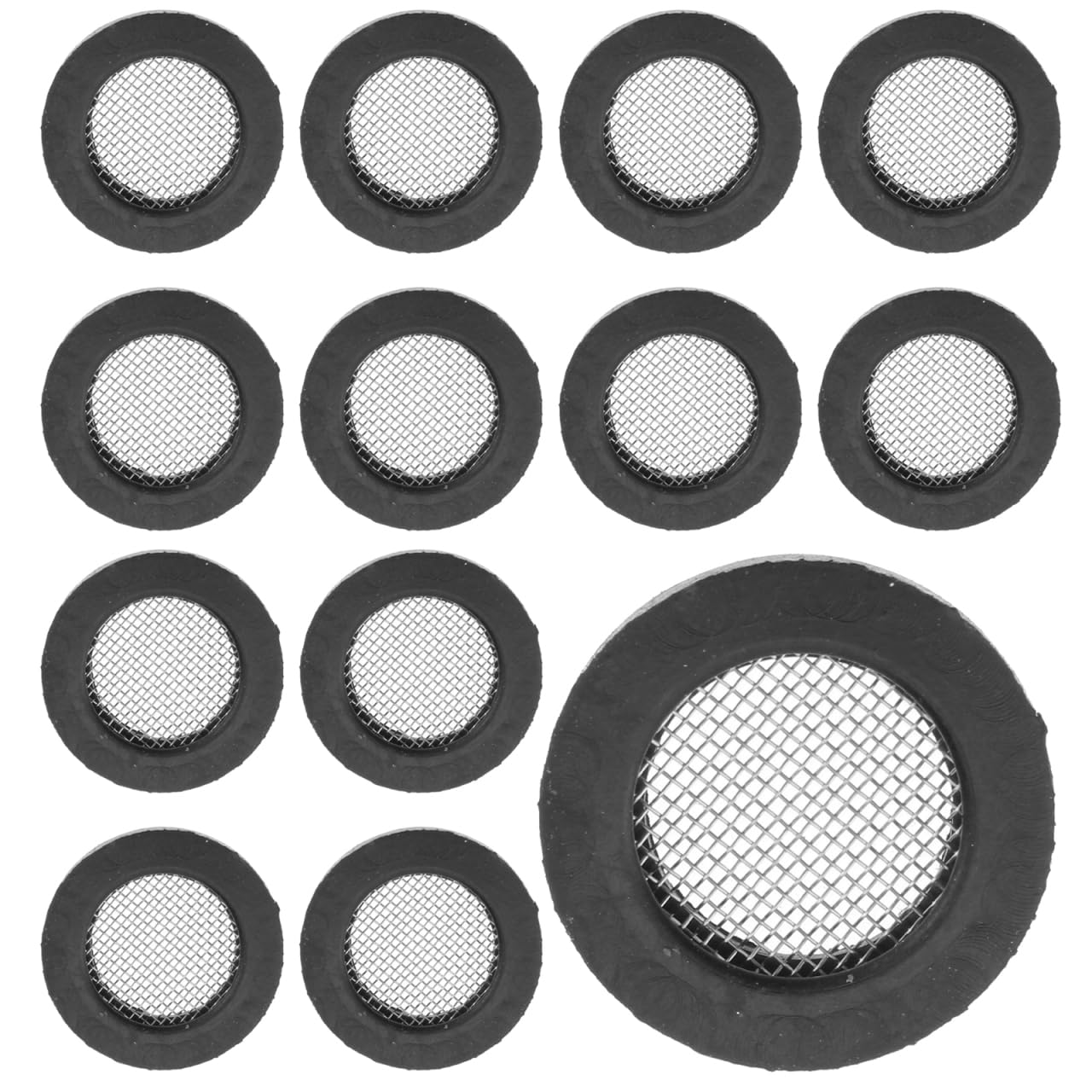 Uonlytech 20個 ステンレスメッシュフィルター付ラバーガスケット 配管ホース用シンクストレーナー 洗面所蛇口パッキン 水漏れ防止耐久シール