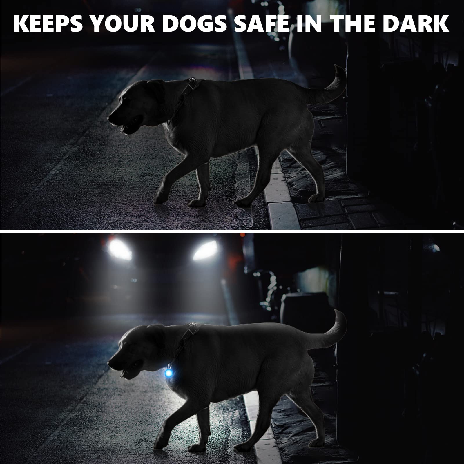 SerDa-Run LED Dog Collar Lights - 2 Pack, 3 Light Modes for Night Walking & Camping, Blue+pink - Image 3
