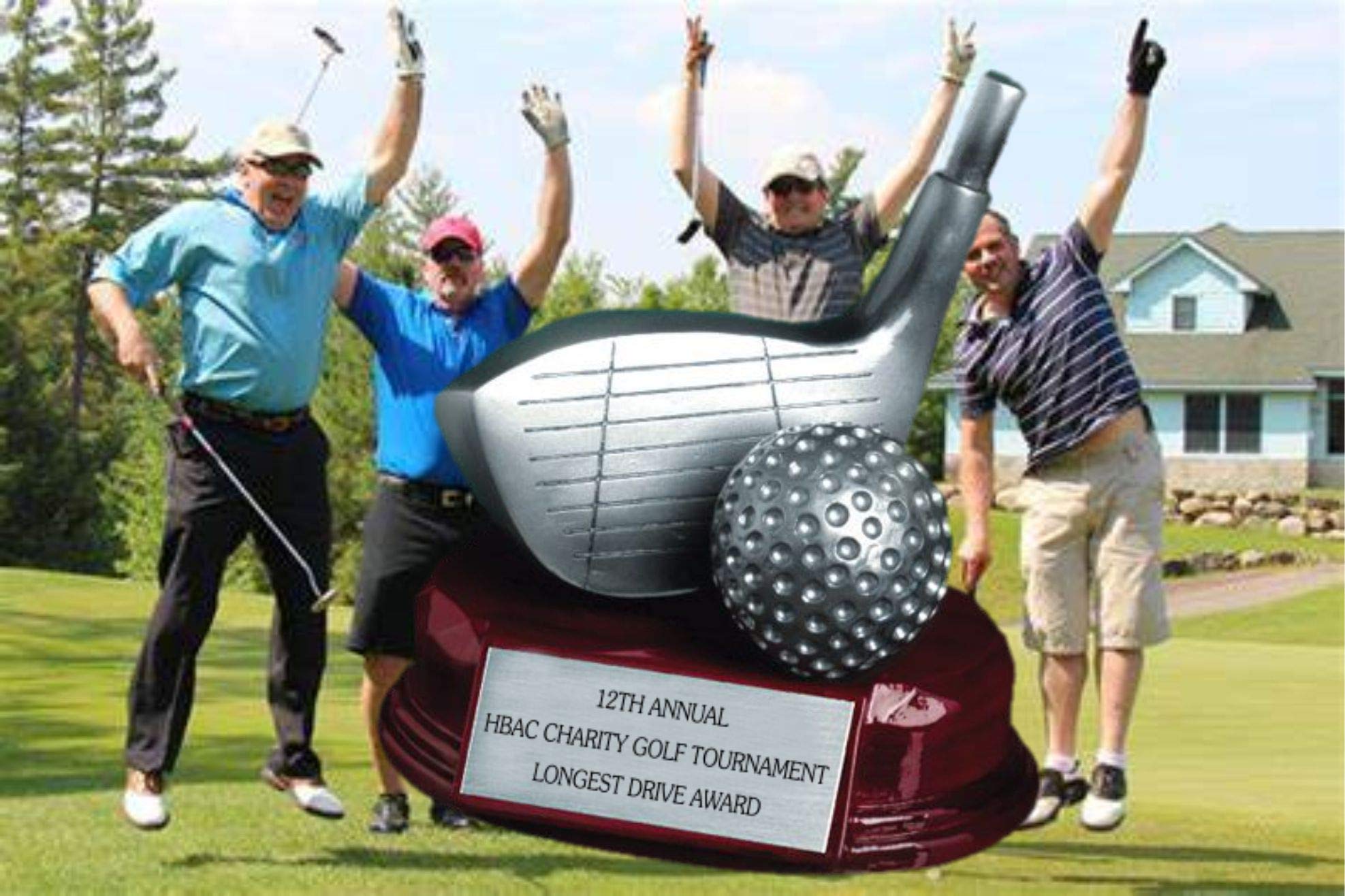 Golf-Trophäe mit Platte, personalisierter Text enthalten, Pokale für Golfturnier, 10,2 cm hoch, jetzt anpassbar