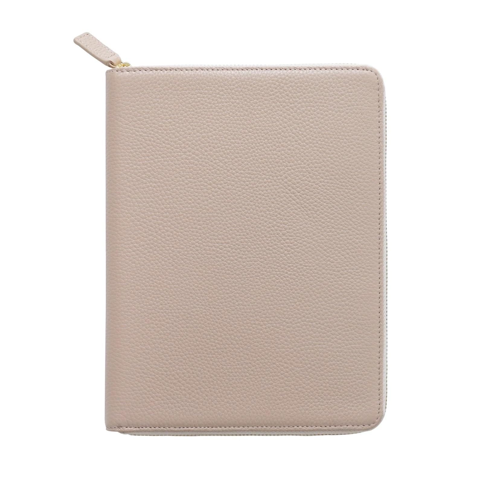 Zapinana na zamek okładka formatu A5 z górną kieszenią Planner Organizer do notesu Agenda Journal Diary(Pebbled Taupe)