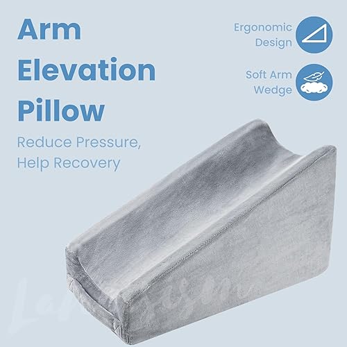 Miniatura 2 de Lancisism Almohada de elevación de brazo mejorada, almohada ergonómica de apoyo para el codo para cama, espuma viscoelástica suave, almohada de cuña