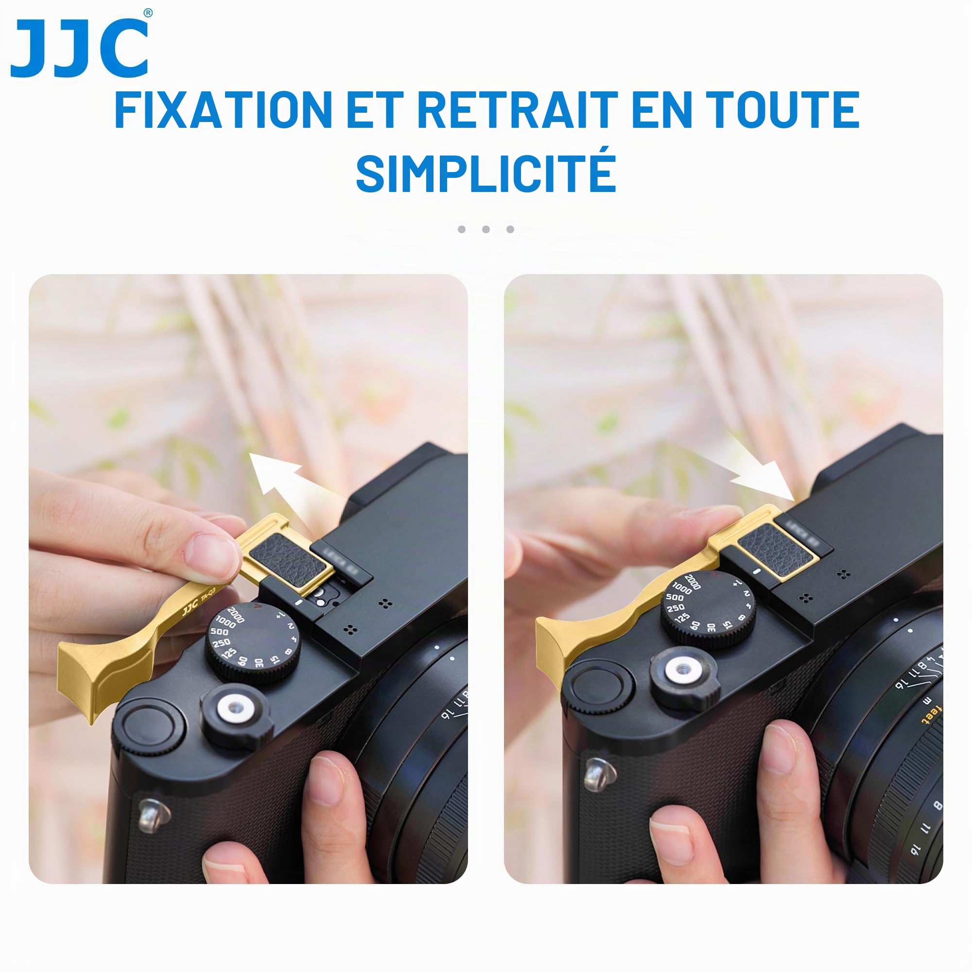 JJC Griffe dorée pour Appareil Photo numérique Leica Q3 43, Q3 Monochrom, Q3, Q2 Support de Pouce amélioré pour Une Meilleure Prise en Main et Une Meilleure Prise en Main