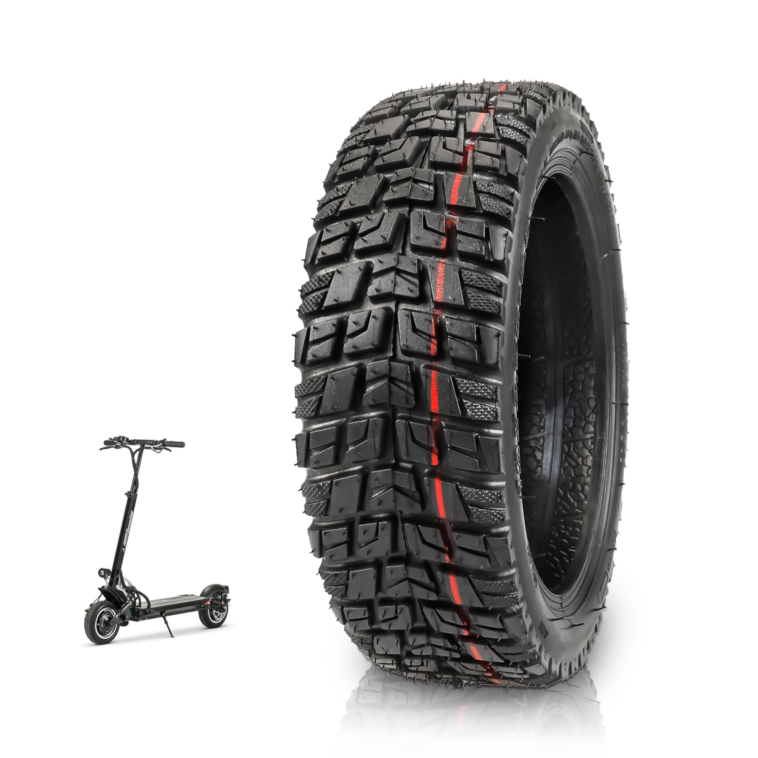 ANSENI Neumático Todoterreno Tubeless 10 pulgadas (10x2.75-6.5) | Compatible con Smartgyro Speedway, Rockway, Dualtron 3, CrossOver, Kukirin G3 y Urban Glide E-Cross Pro, Rueda para patinete