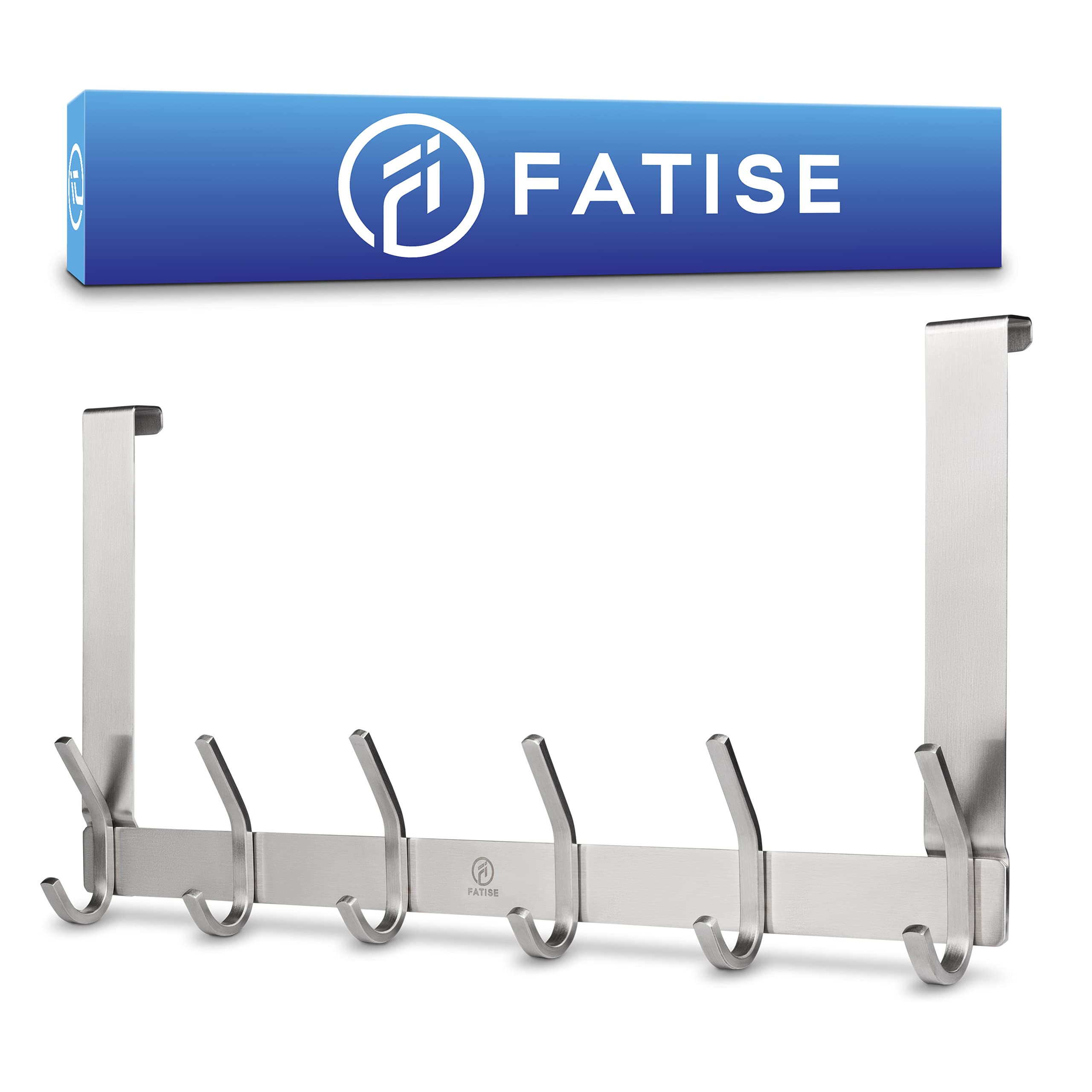 Türgarderobe aus Edelstahl, Platzsparende & Robuste Türhaken, Entwickelt für deutsche Türen, Flexible einsetzbare Kleiderhaken Tür ohne bohren (Silber)