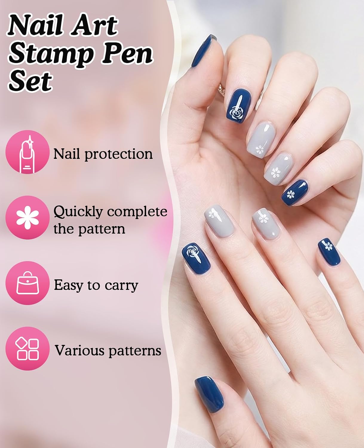 20 PCS Nail Art Stamp Pen, Diy Sellos Artesanales Para Uñas for Women