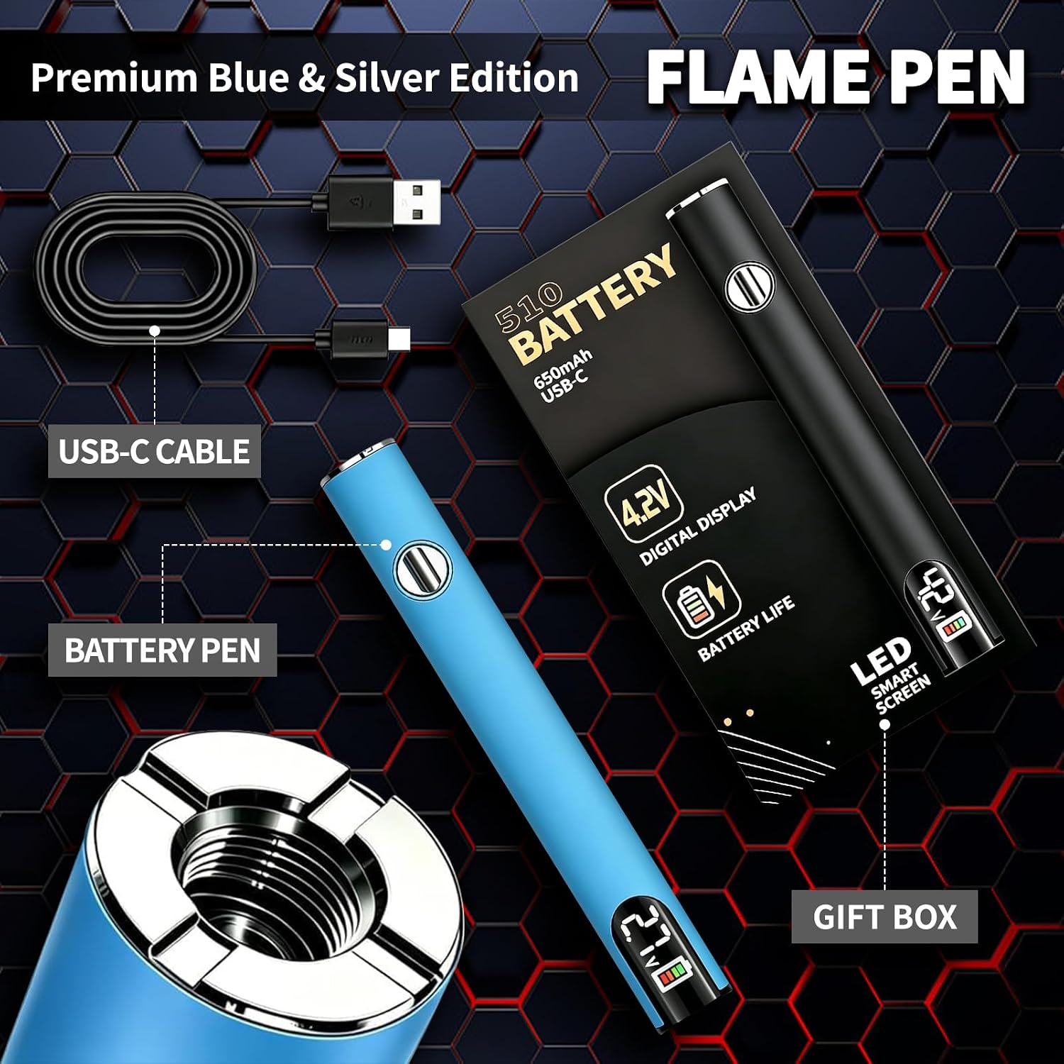 2026 LED display, 510 threaded connector wireless soldering iron, USB-C interface, 650mAh battery, three temperature settings, suitable for repairing electronic products and household appliances.