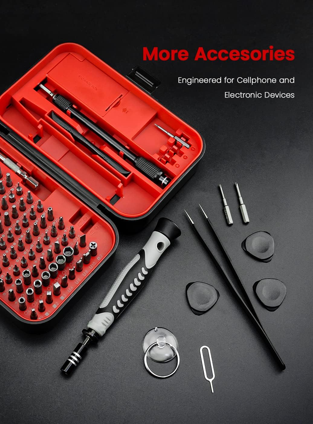 KAIWEETS Screwdriver Set, 130-in-1 Magnetic Precision Screwdriver with 117 Bit, Small Professional Electronics Repair Tool Kit for iPhone, MacBook, Laptop, PC, Eyeglasses, PS4, Nintendo, Game Console