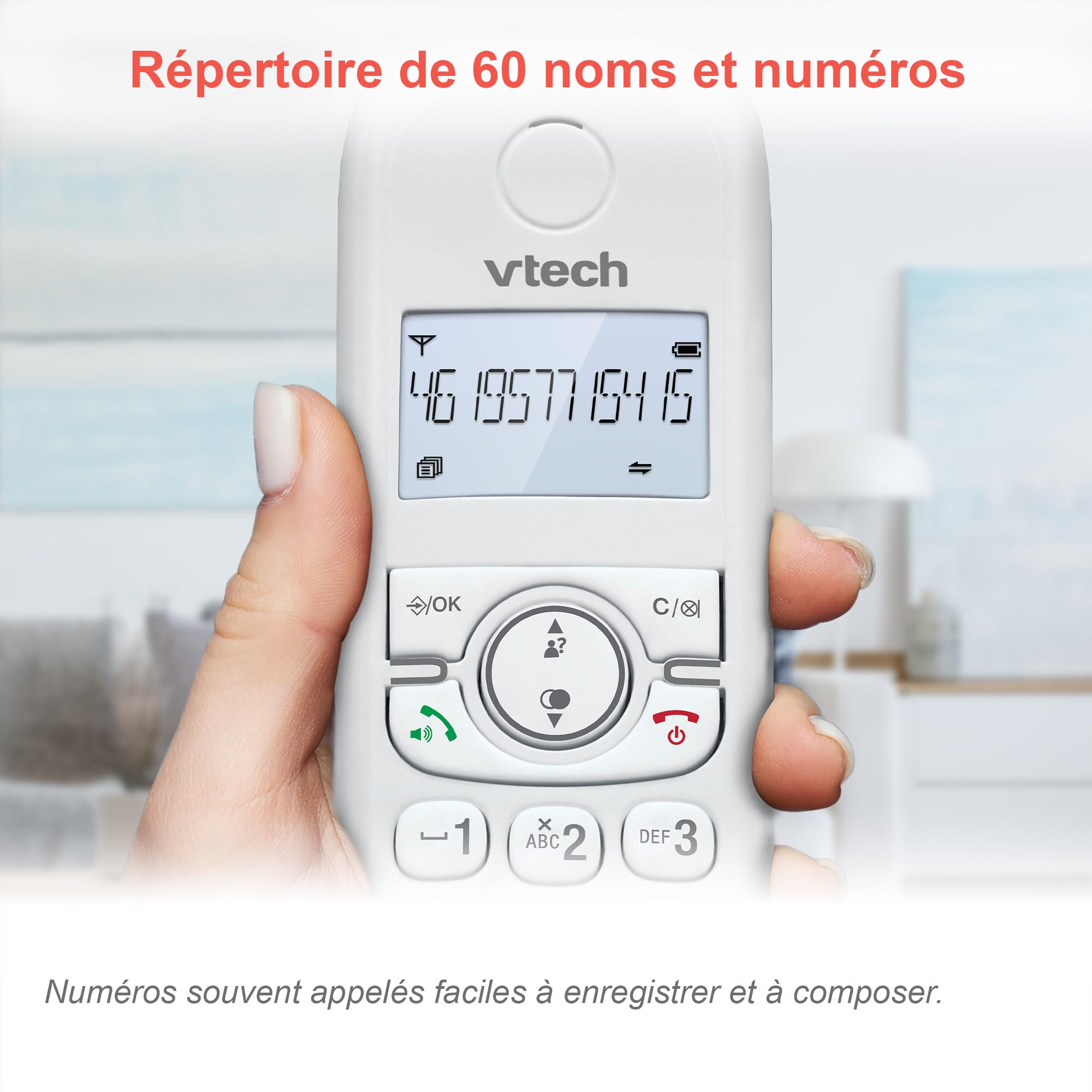 VTech CS1551 Bezprzewodowy telefon DECT z 2 słuchawkami z ładowarką, automatyczną sekretarką, blokadą połączeń, identyfikatorem dzwoniącym/połączenia oczekującego, głośnikiem, podświetlanym ekranem i