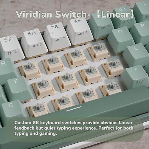 Miniatura 7 de RK ROYAL KLUDGE RK61 Plus - Teclado inalámbrico para juegos, 60% teclado mecánico con Bluetooth2.4GhzUSB cableado, teclados personalizados RGB para