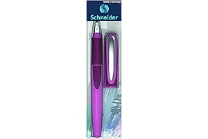 Schneider Schneider Fountain Pen M (Medium), Refillable, Boysenberry Barrel, Royal Blue Erasable...