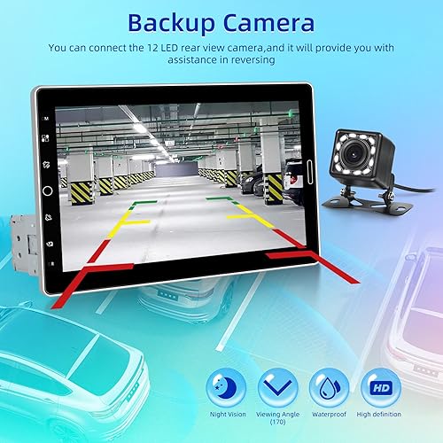 Miniatura 7 de NHOPEEW Radio de coche con pantalla táctil de 10 pulgadas con Carplay inalámbrico y Android Auto, pantalla IPS desmontable estéreo para automóvil,