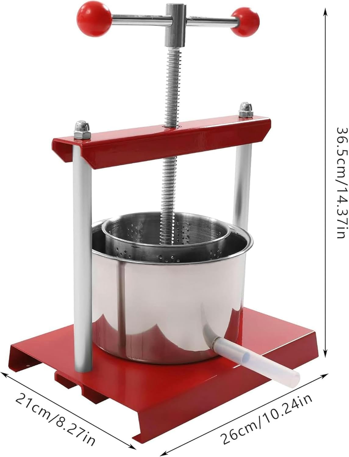 12 -Liter Fruit Wine Press, Grape Crusher, Hydraulic Cat Juice, Stainless Steel Fruits Press 304, Wine Cider, Vegetables, Fruit Crusher ~/