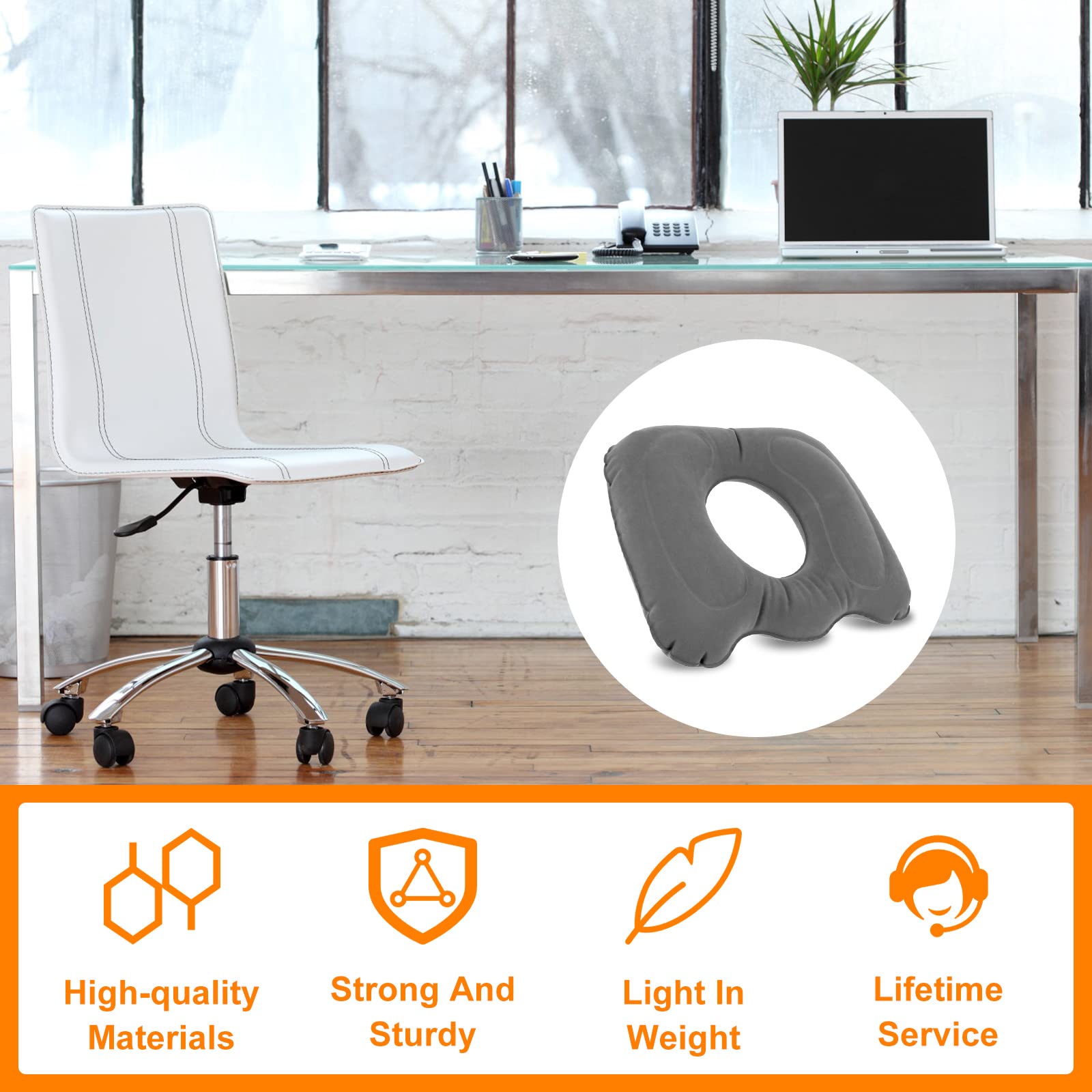 ZJRDYYK Inflatable Donut Pillow for Tailbone Pain, Hemorrhoids, Bed Sores, Back Pain, Plane, Travel, Orthopedic Seat Cushion, Hemorrhoid Cushion, 17.91