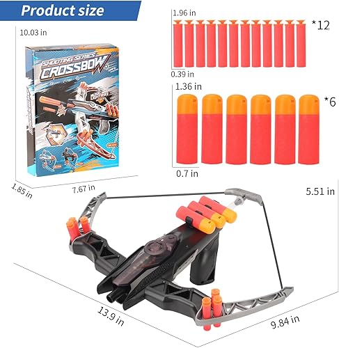 Miniatura 5 de BananMelonBM Juego de arco y flecha para niños, con 18 balas de espuma, juguetes de juego de disparos de arco, para interiores y exteriores para