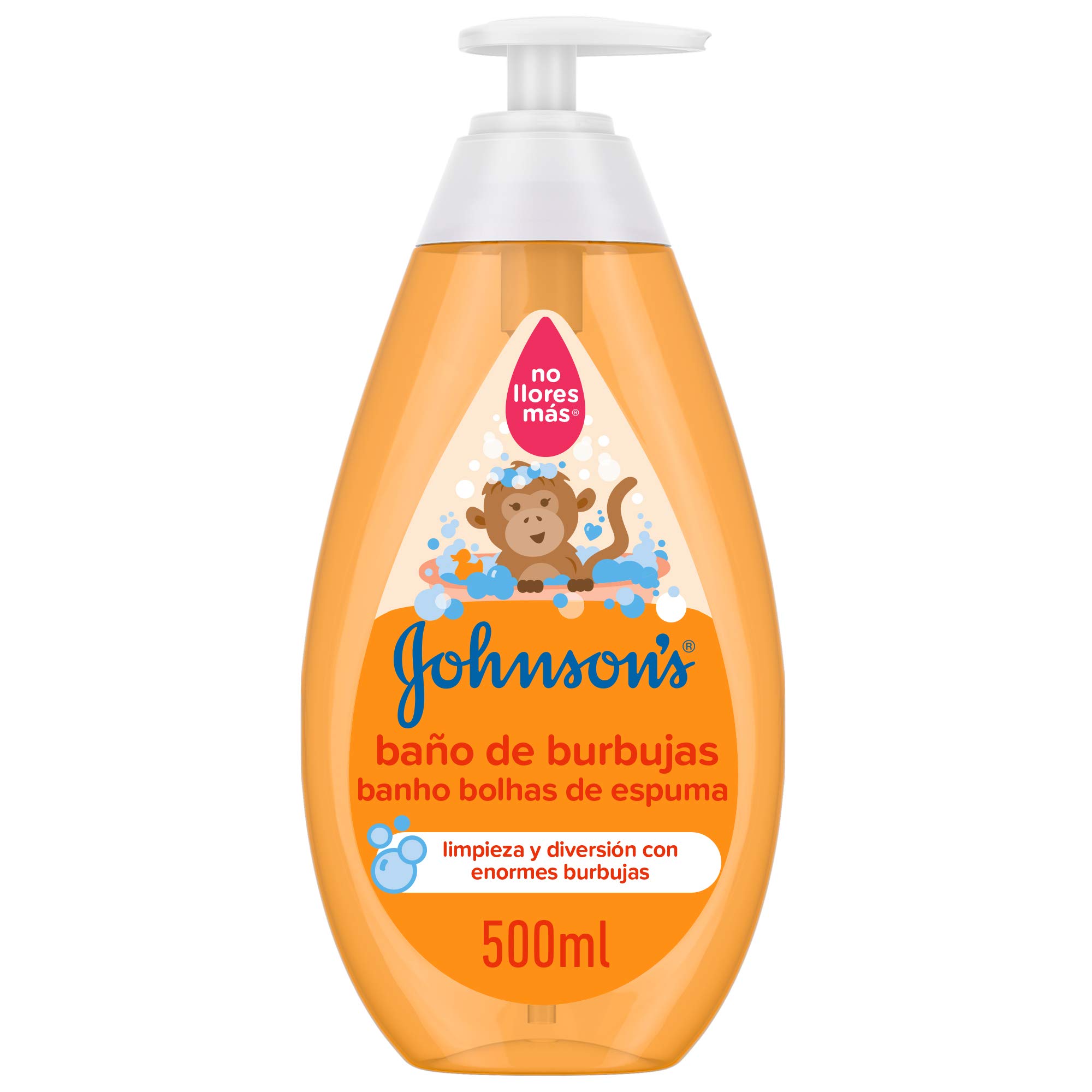 Johnson's Baby Baño de Burbujas (1 x 750 ml), gel de baño para bebé con fórmula No Llores Más, para la piel delicada de los bebés recién nacidos, crea enormes burbujas