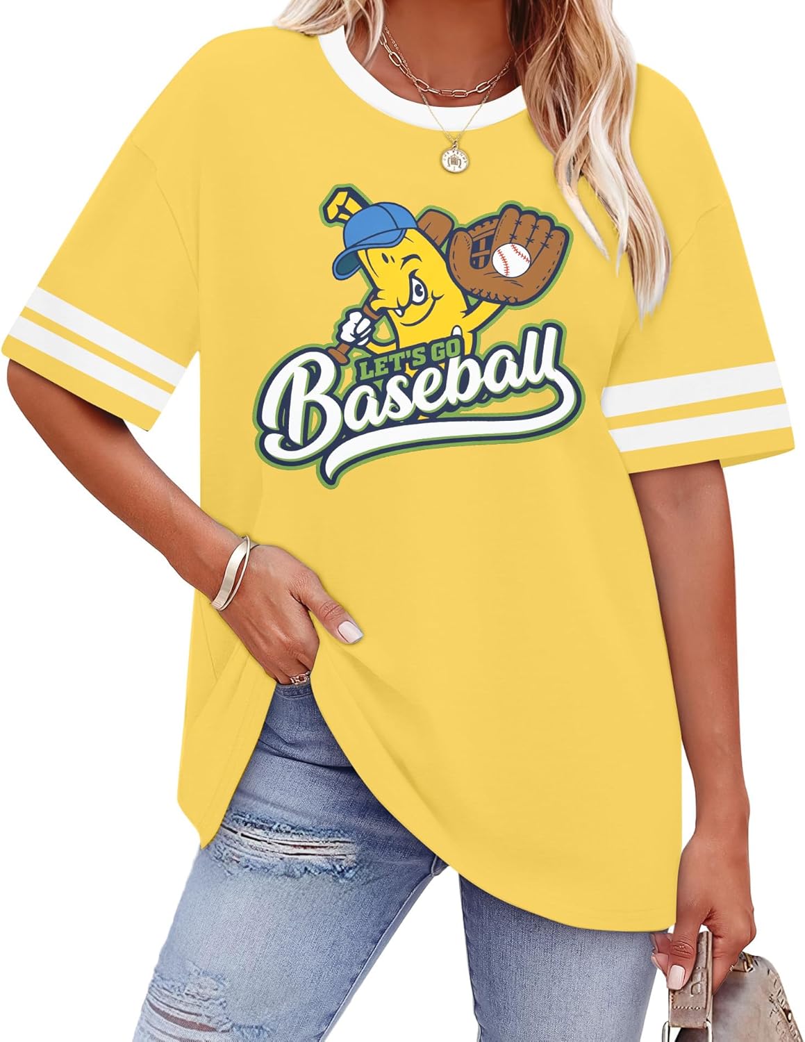 Baseball Shirt Women Funny Baseball Player Team T-Shirt Baseball Mama Shirt Striped Graphic Tee Short Sleeve Top