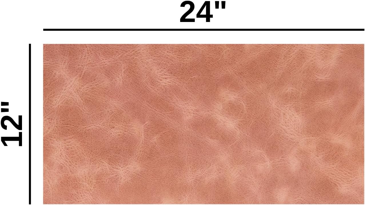 Eren's Leather Goods Tumbled Crazy Horse Leather Collection – Full Grain Cowhide Genuine Leather Sheets for Tooling, Wallets, Bags & Crafts (Vintage Pink, 12"x24")