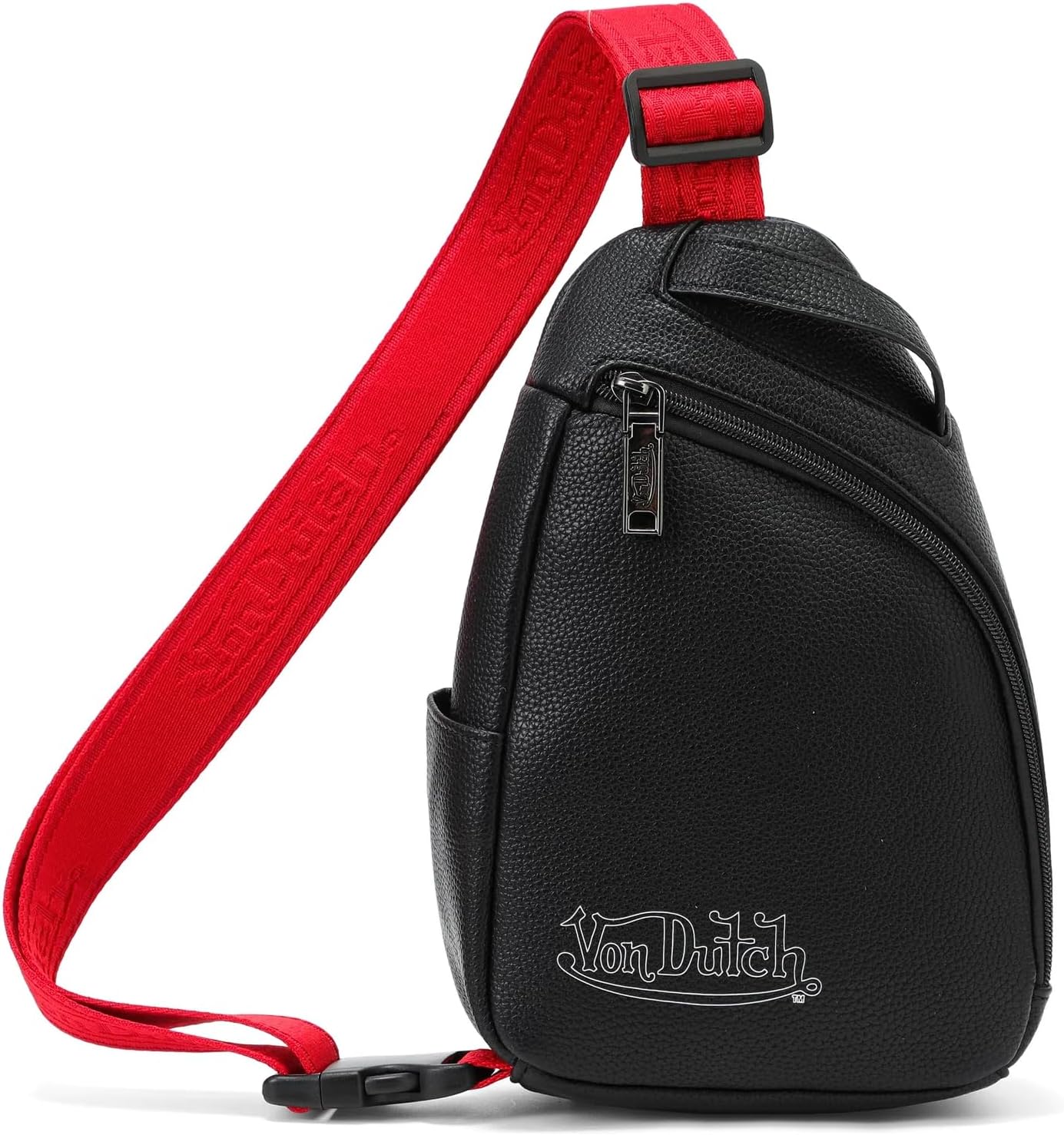Von Dutch Men's Crossbody Sling Backpack Sling Bag, Black