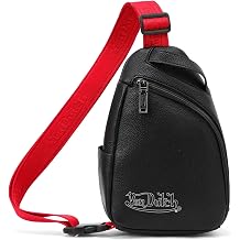 Von Dutch Men's Crossbody Sling Backpack Sling Bag, Black