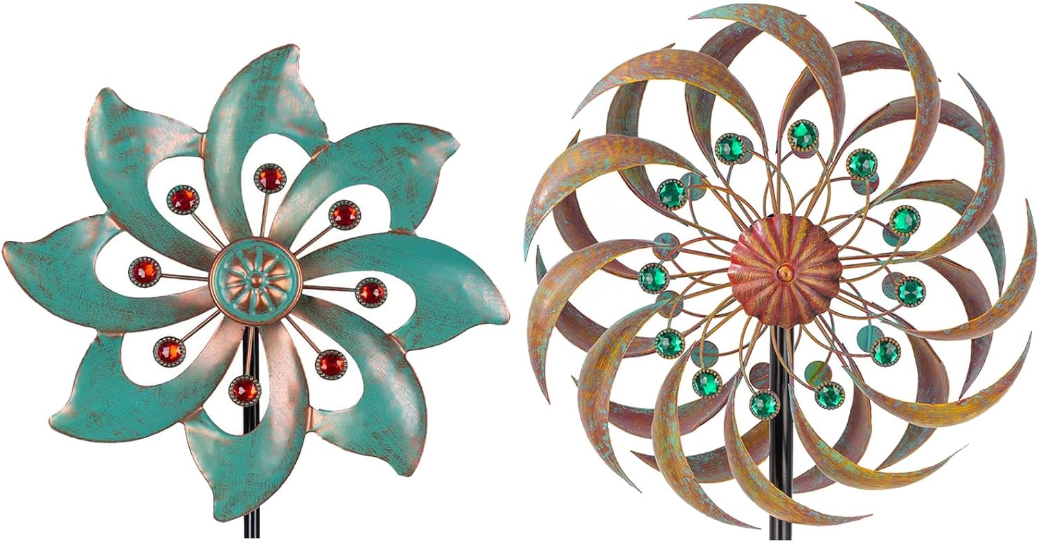 VEWOGARDEN Garden Decor Wind Spinners+Garden Metal Wind Spinners for Yard Lawn Patio Decorations