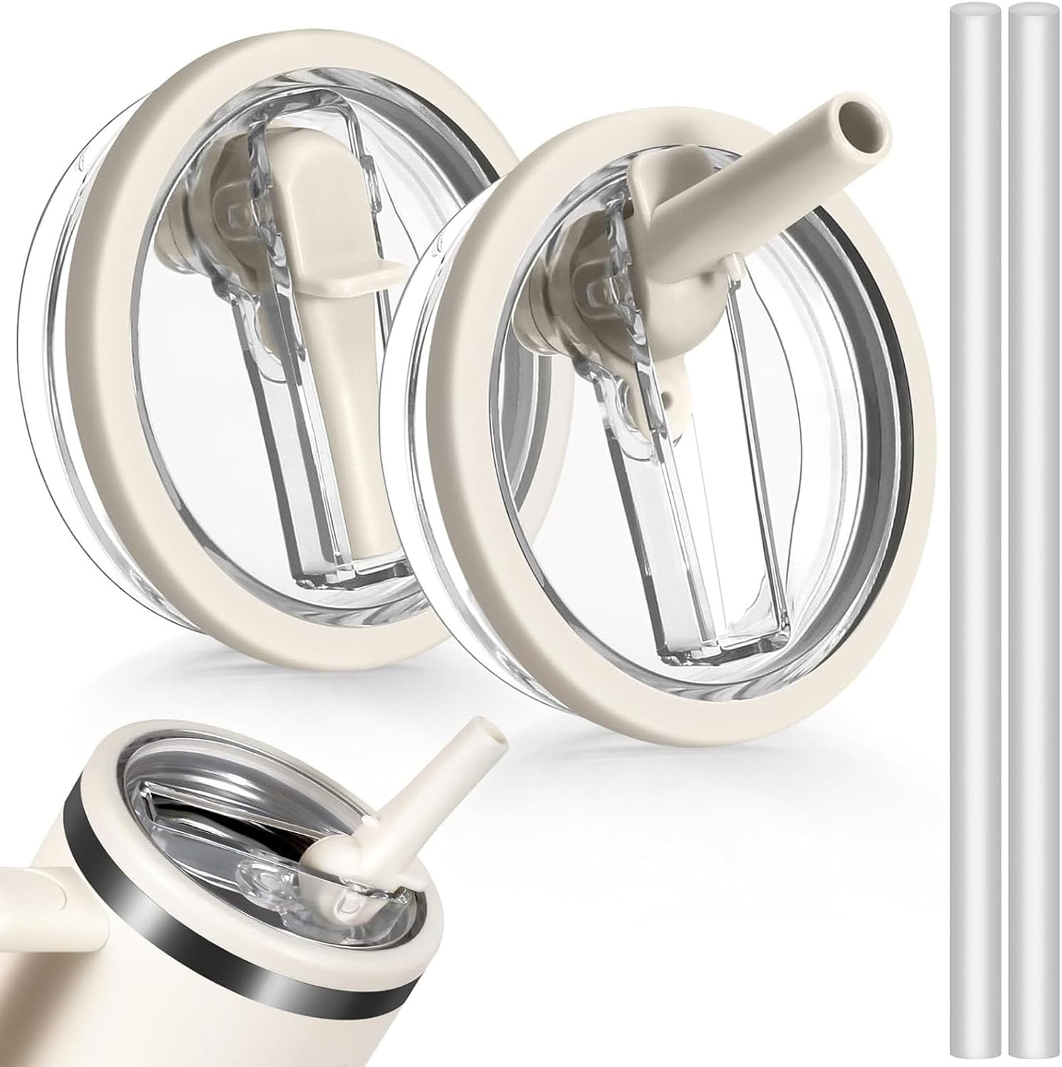 2 Pack 30 oz Leak Proof Lid for Stanley Quencher H2.0 Tumbler, Leakproof Flip Straw Lid Replacement for Stanley Cup Top 30oz, BPA-Free Heat Resistant Material, Spill Proof